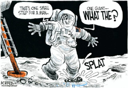 Jeff Koterba's cartoon of water on the moon