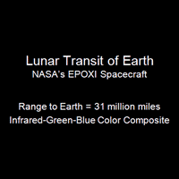 EPOXI's spacecraft captures Luna transiting the Earth 28-29 May 2008; NIR-G-B composite
