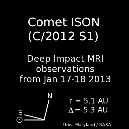 animation of 146 images collected of ISON in mid-Jan 2013